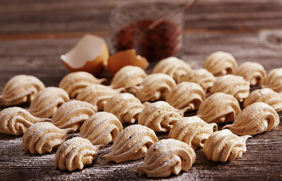 Piped Espresso Meringues Photograph by Teubner Foodfoto