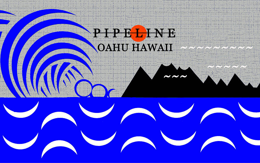 Pipeline Oahu Hawaii surfing Digital Art by David Lee Thompson