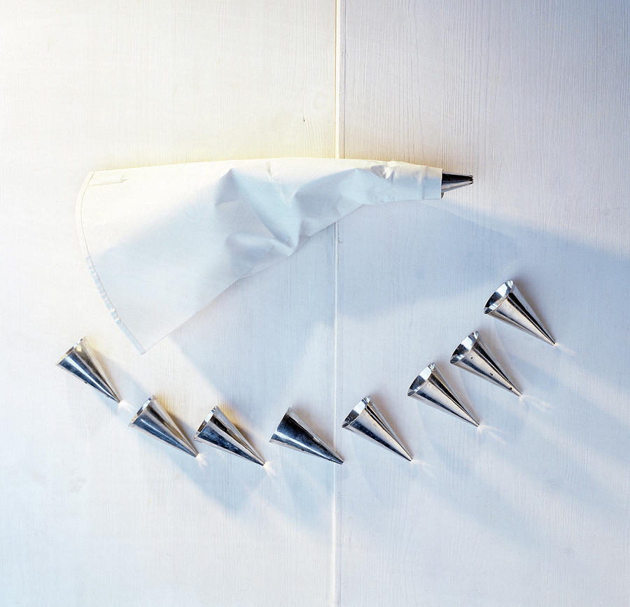 Piping Bag With Various Types Of Openings On White Background