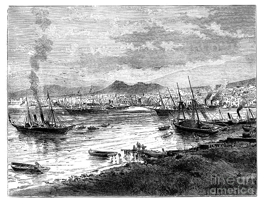 Piraeus, Athens, Greece, C1888 Drawing by Print Collector Piraeus, Athens, Greece, C1888 Drawing by Print Collector