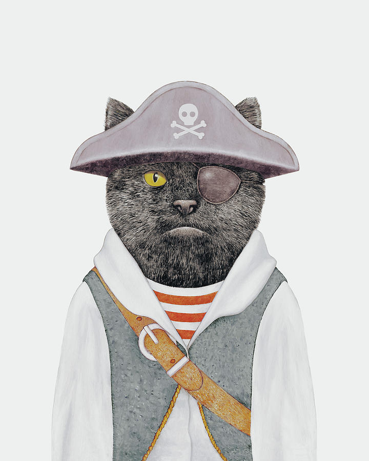 Pirates Of The Caribbean Painting - Pirate Cat by Animal Crew