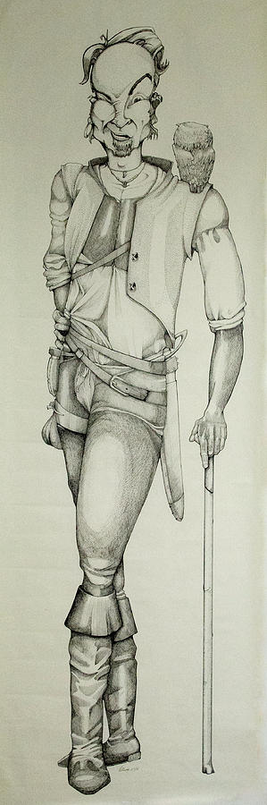 Pirate Drawing by Marcy Petricig Braasch