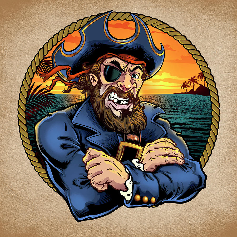 Portrait Digital Art - Pirate Polos Logo by Flyland Designs