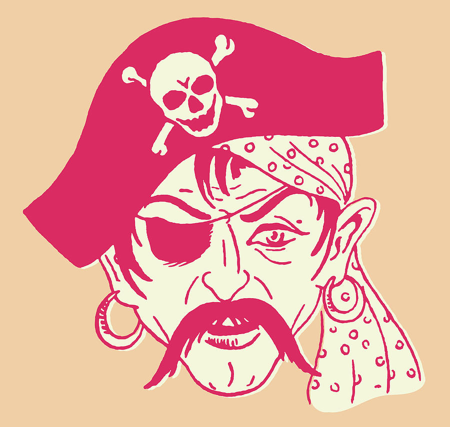 Pirate With Eyepatch and Mustache Drawing by CSA Images Pixels