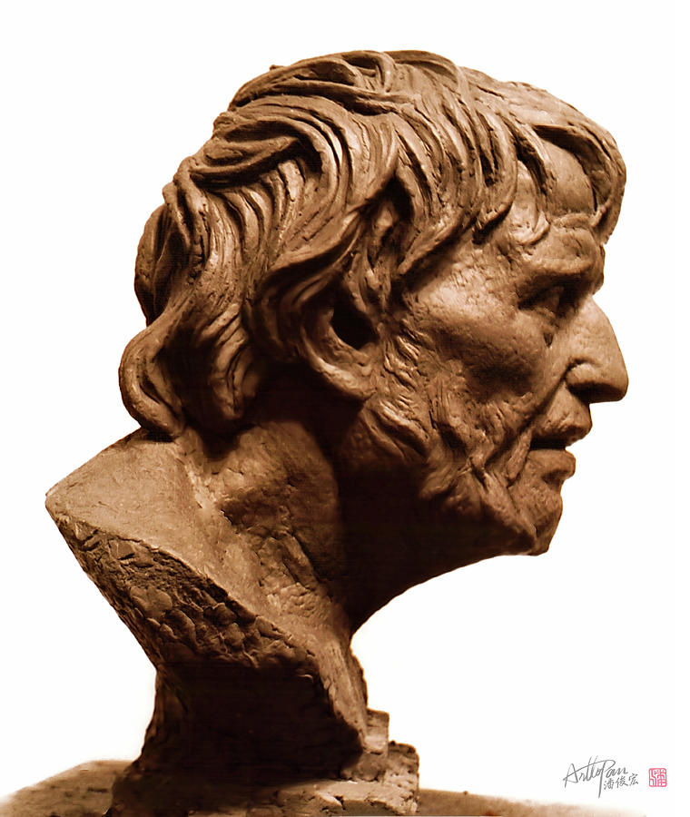 Pirates head statue 2-ArtToPan carving- character realistic clay sculpture Sculpture by Artto Pan
