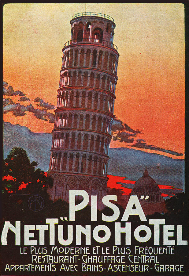 Pisa Italy Travel Poster Photograph by Transcendental Graphics