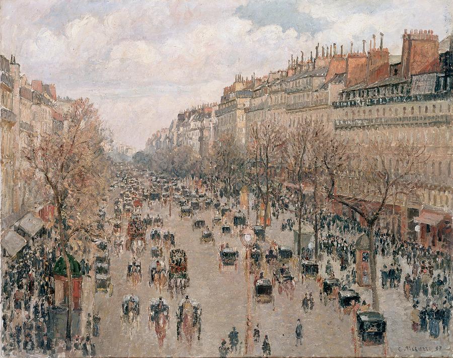 Pisarro Camille - Boulevard Monmartre In Paris Painting