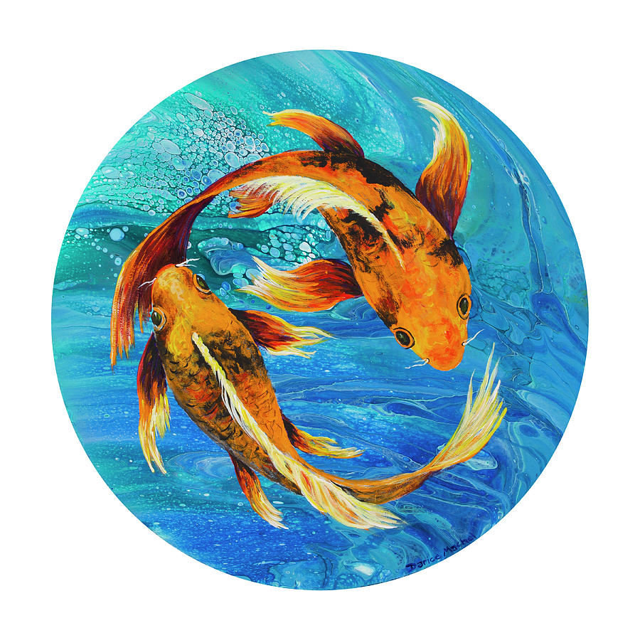 Pisces on White Painting by Darice Machel McGuire