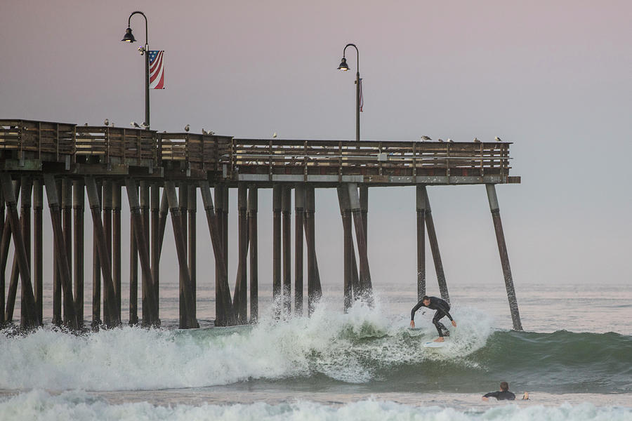 Pismo Pier and Surfer  Photograph by John McGraw