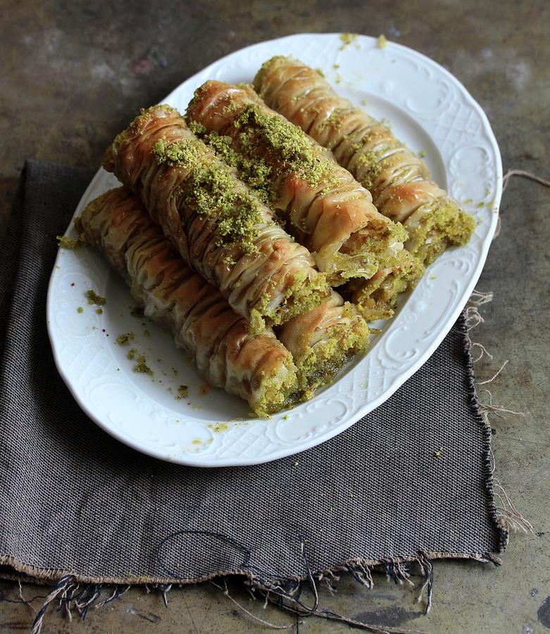 Pistachio Baklava Photograph by Milly Kay