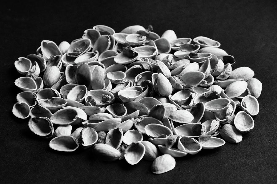 Pistachio Shells Monochrome Photograph by Jeff Townsend
