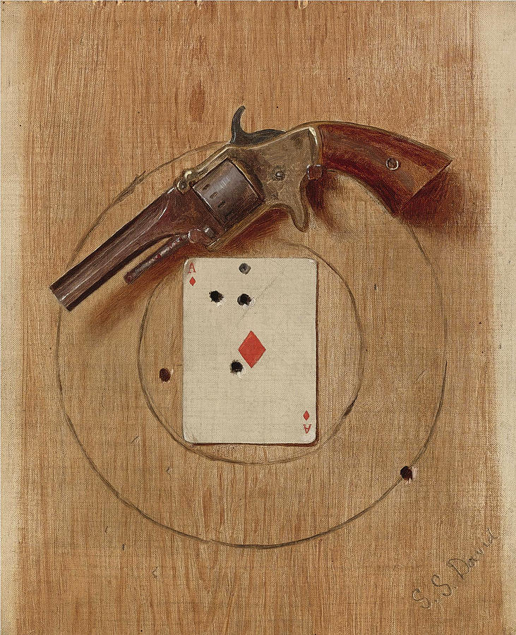 Pistol and Ace Painting by De Scott Evans