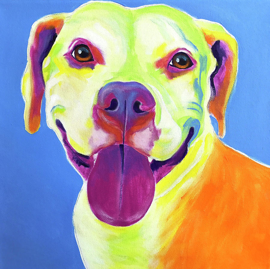 Pit Bull - Daisy Painting by Dawgart - Fine Art America