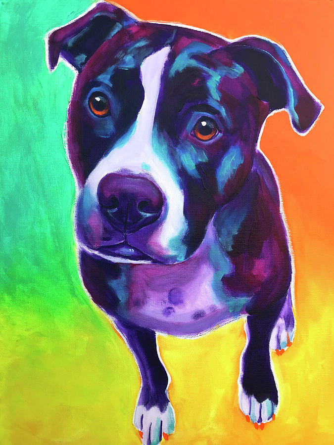 Pit Bull - Truman Painting by Dawgart - Fine Art America