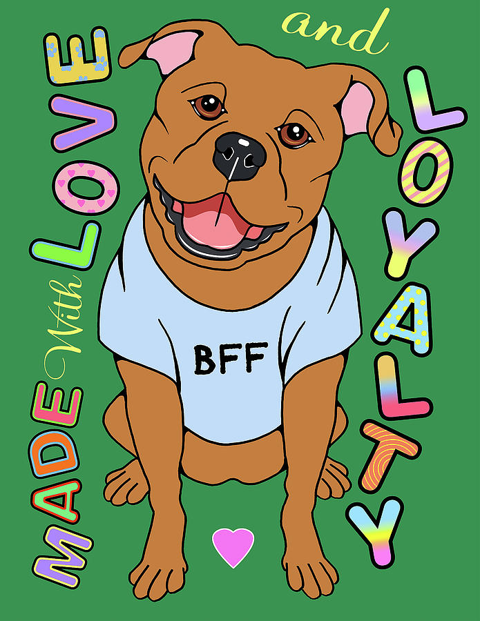 Animal Mixed Media - Pitbull Graphic Style by Tomoyo Pitcher