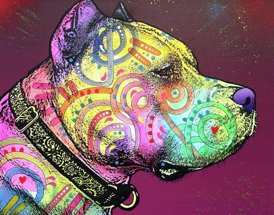 Animal Mixed Media - Pitbull Soul by Dean Russo