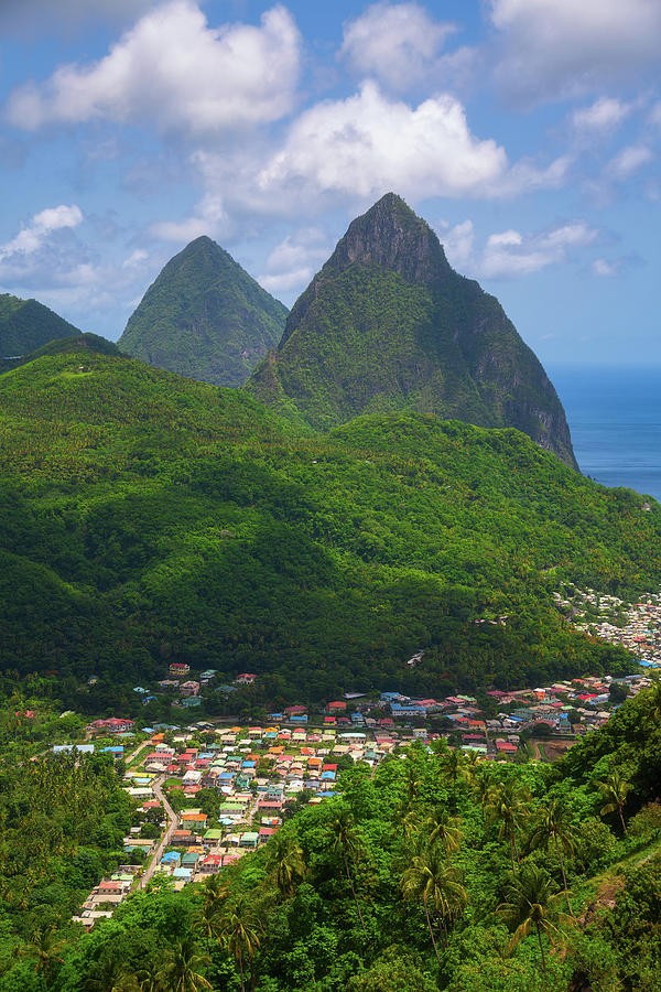 Pitons Over Soufriere Photograph
