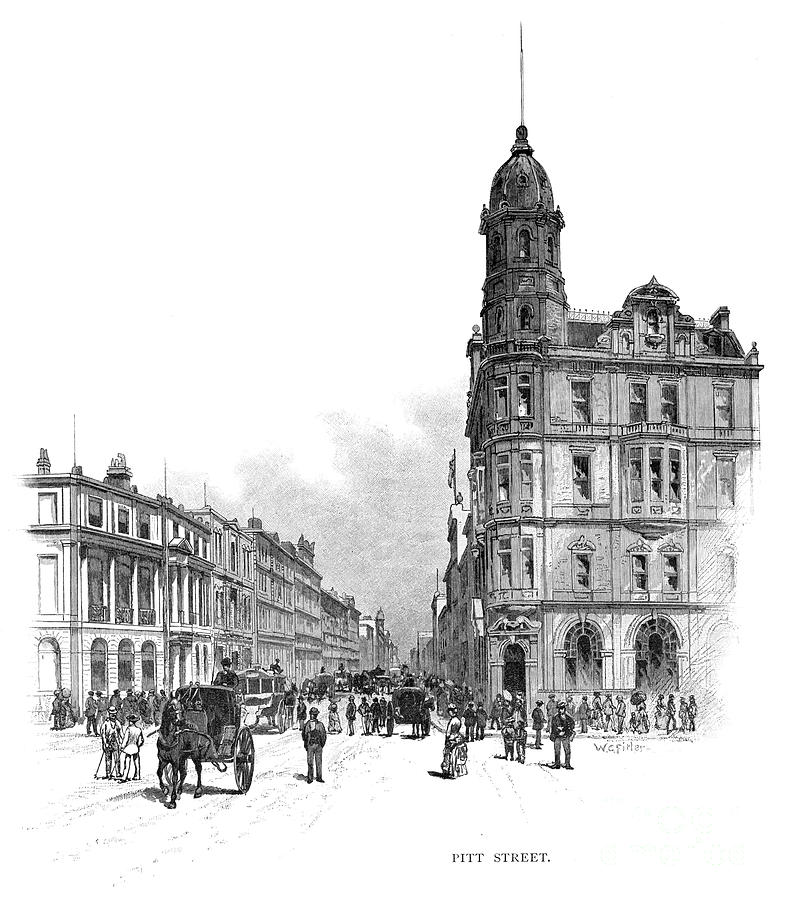 Pitt Street, Sydney, New South Wales Drawing by Print Collector