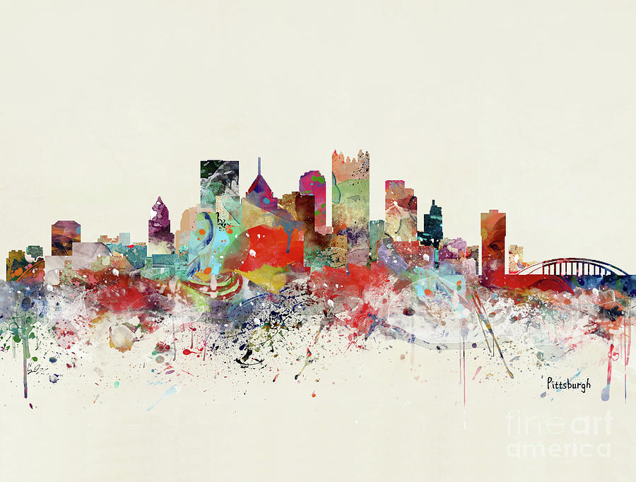 Pittsburgh Painting - Pittsburgh City Skyline by Bri Buckley