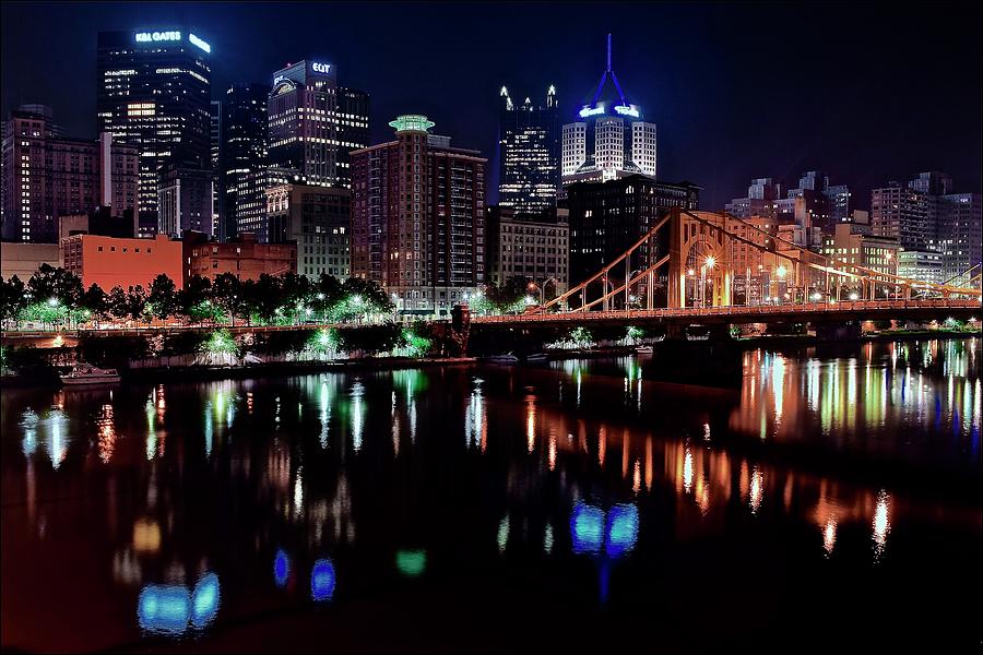 Pittsburgh PA at Night Photograph by Frozen in Time Fine Art Photography