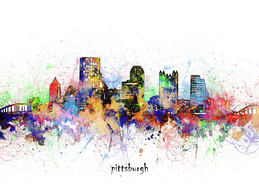 Pittsburgh Skyline Artistic Digital Art by Bekim M