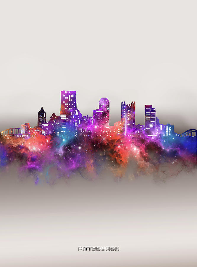 Pittsburgh Skyline Galaxy Digital Art by Bekim M - Fine Art America