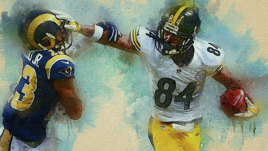 Pittsburgh Steelers against Los Angeles Rams. Digital Art 