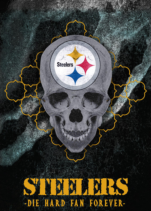 Pittsburgh Steelers Skull For Halloween Graphic All Over