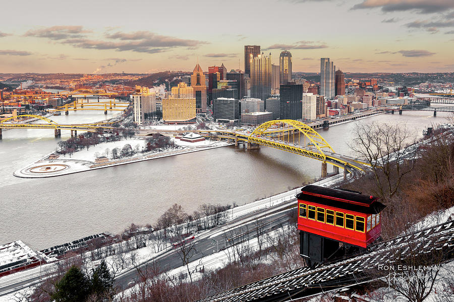 Pittsburgh Winter Sunset Photograph by Ron Eshleman Fine Art America