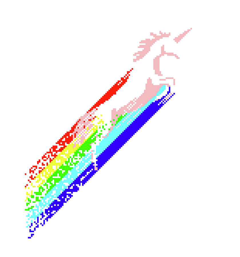 Horse Painting - Pixel Unicorn by Robert Farkas