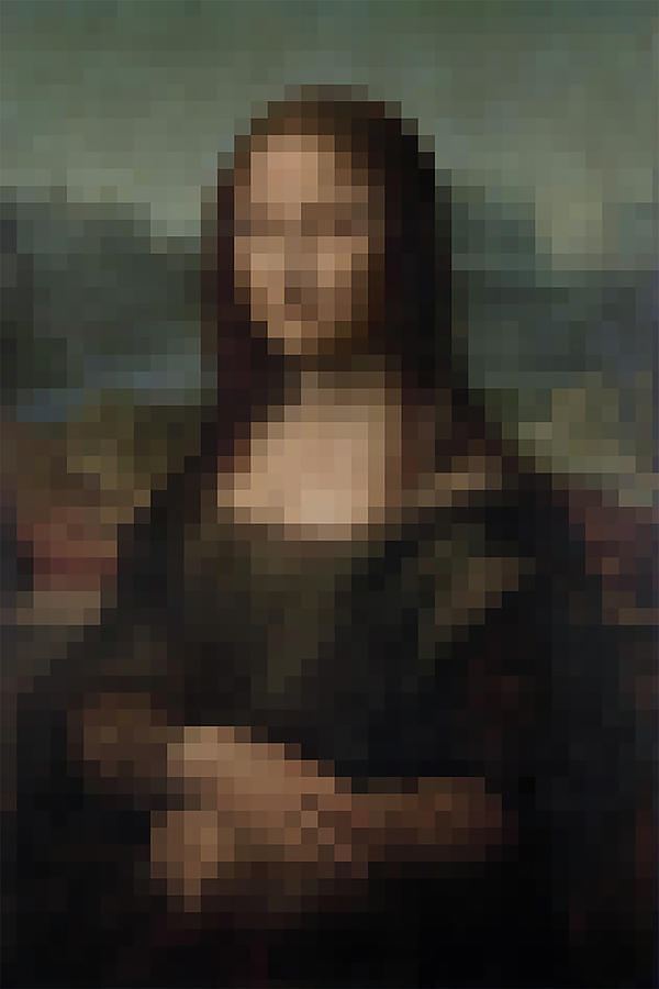 Pixelated Mona Lisa Painting by Studio W - Fine Art America