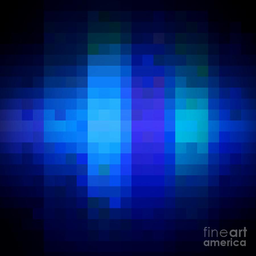 Pixelated Moonlit Sky Digital Art by Rachel Hannah