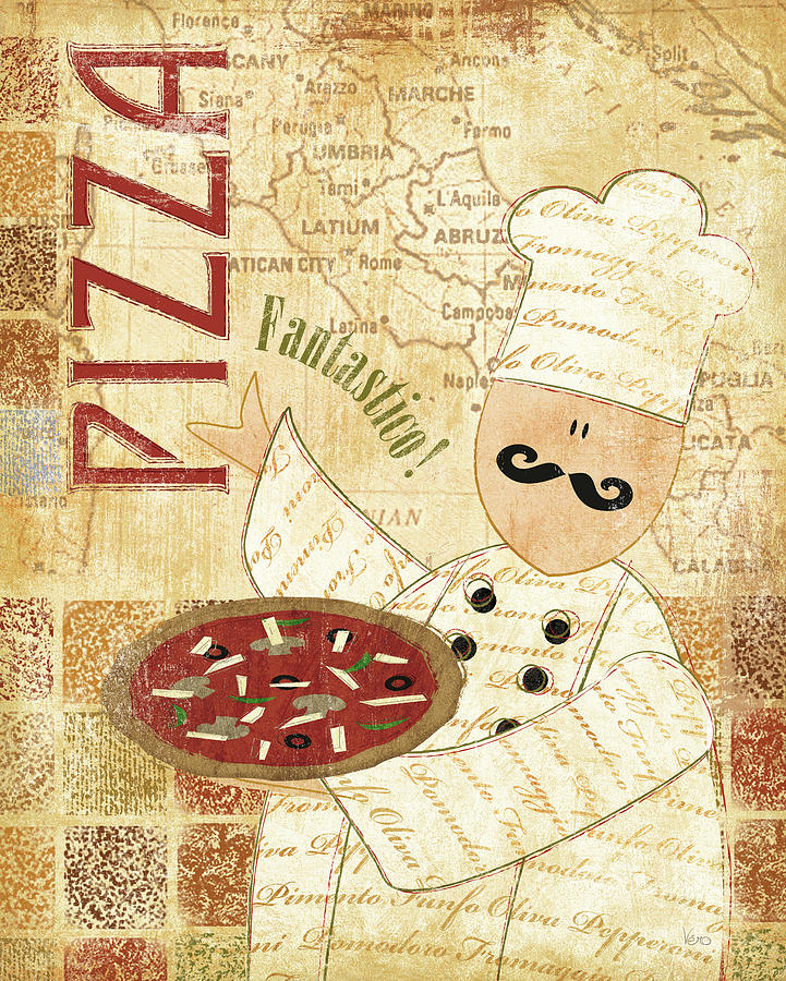 Chefs Mixed Media - Pizza & Pasta I by Veronique