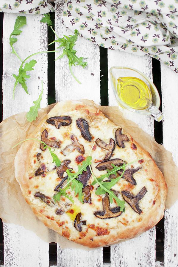 Pizza Bianca With Wild Mushrooms And Mozzarella Photograph by Kachel Katarzyna