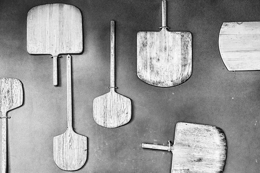 Pizza Paddles Black and White Photograph by Sharon Popek