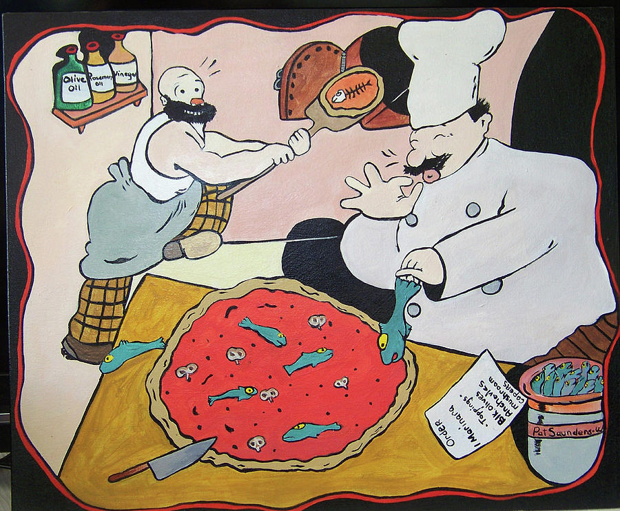 Pizza Parlour Painting by Pat Saunders-White