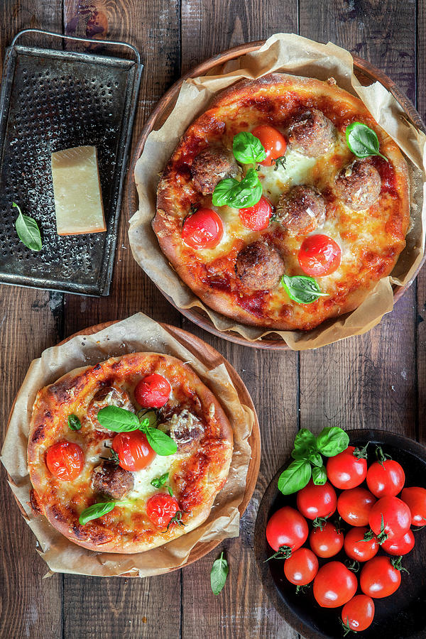 Pizza With Meatballs Photograph by Irina Meliukh