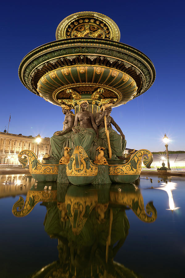 Place De La Concorde At Night Photograph by Cyril Couture @