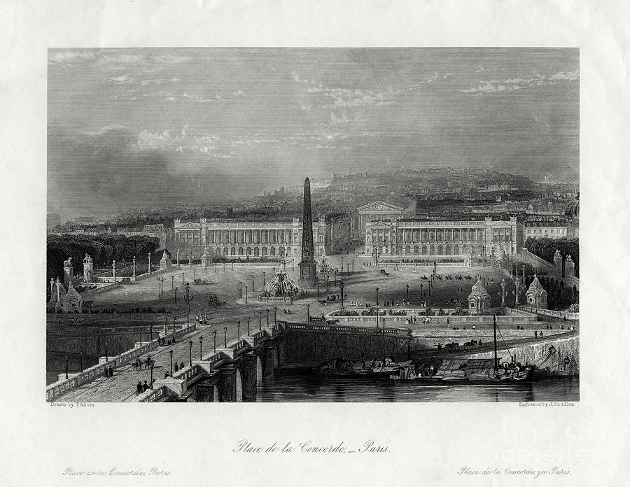 Place De La Concorde, Paris, France Drawing by Print Collector