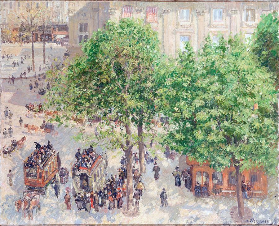 Place du Theatre Francais - Spring, 1898 Painting by Camille Pissarro ...