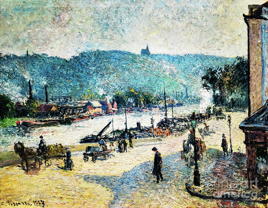 Place Lafayette, Rouen by Pissarro Painting by Camille Pissarro