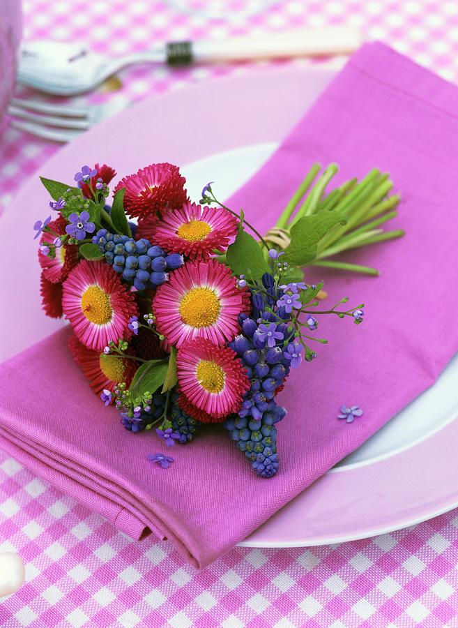 Place-setting With Spring Posy Photograph by Strauss, Friedrich