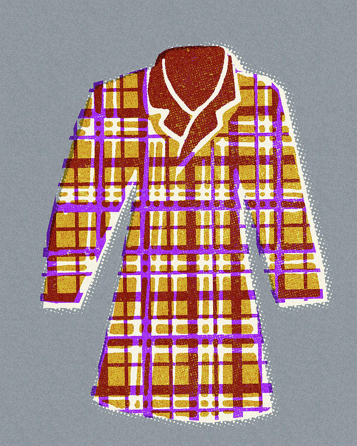 Vintage Drawing - Plaid Coat by CSA Images