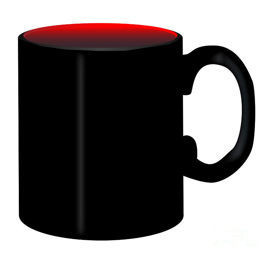 black coffee mug drawing