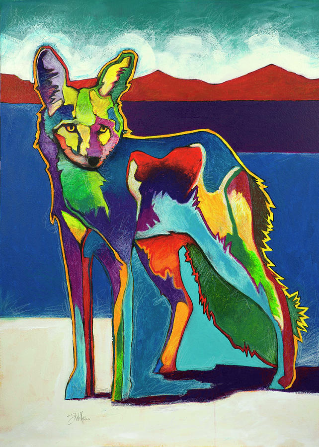 Abstract Painting - Plains Coyote by Steve Willgren