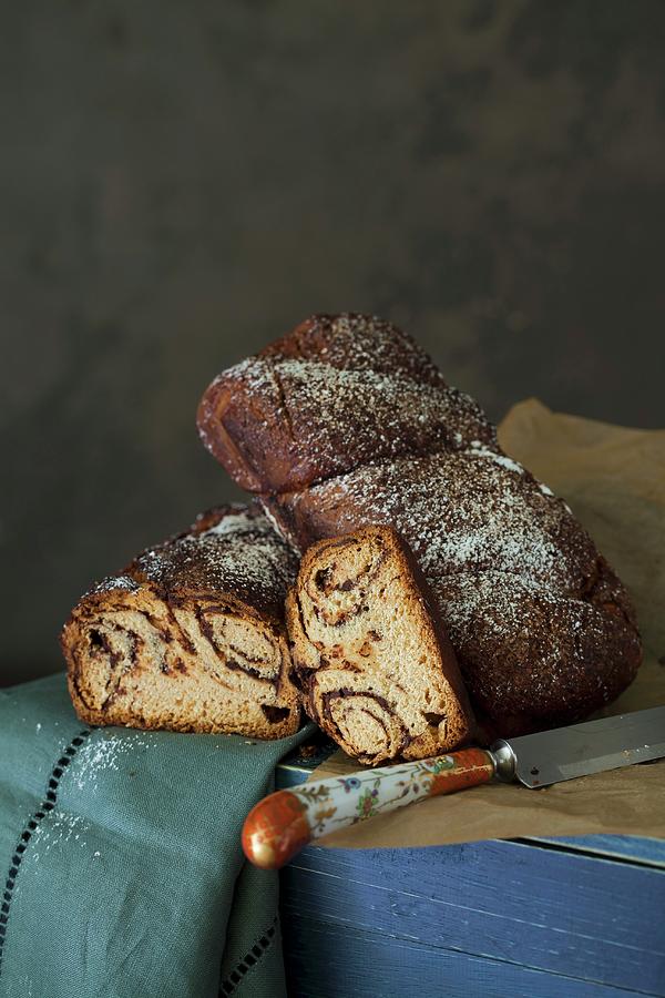 Plaited Chocolate Bread Photograph by Yelena Strokin