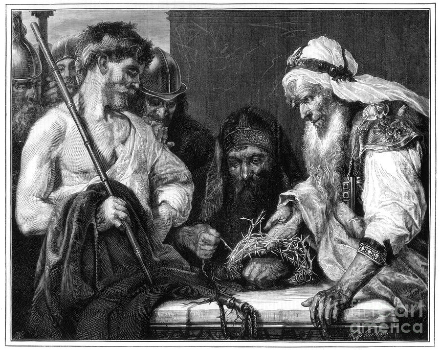 Plaiting The Crown Of Thorns, 1875 Drawing by Print Collector
