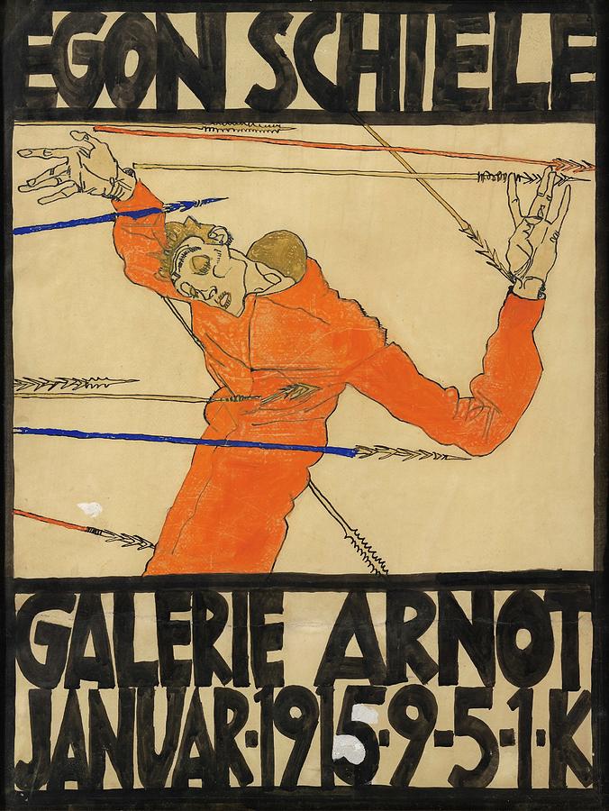 Plakat Der Schiele-ausstellung In Der Galerie Arnot Painting by Egon Schiele Plakat Der Schiele-ausstellung In Der Galerie Arnot Painting by Egon Schiele