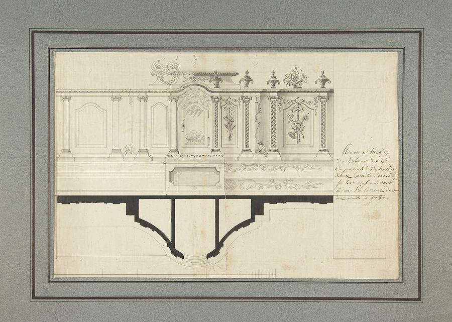 Plan And Elevation Of The Capuchin Tabernacle Of Luneville Drawing by Adrian La Touvenot Plan And Elevation Of The Capuchin Tabernacle Of Luneville Drawing by Adrian La Touvenot