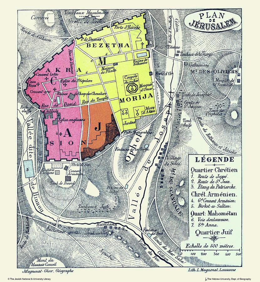 Plan Of Jerusalem Painting By Magnenat-gloor - Fine Art America